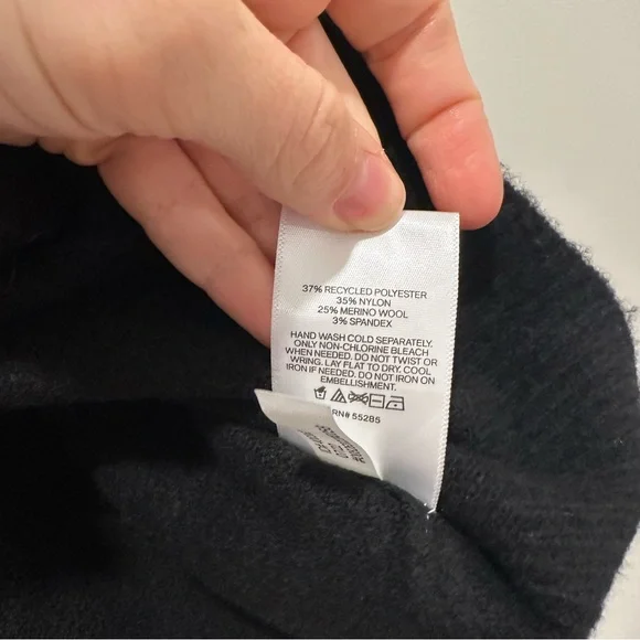 Express Rhinestone Bow Embellished Convertible Sweater Black Holiday New Years - Picture 9 of 15